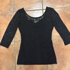 Guess Black Lace Top